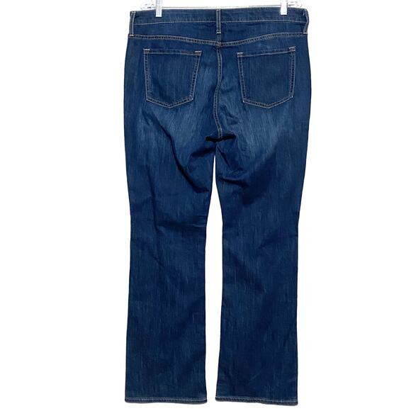 Gap Denim Perfect Boot Mid Rise Blue Dark Indigo Women 32R NWOT Y2K 2017 Stretch - Picture 2 of 9